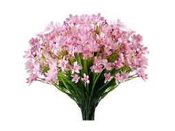 Maços De Flores Artificiais Para Exterior, Resistentes Aos Raios Uv, Sem Desbotamento, Plantas De Plástico Falso Para Jardim, Varanda Ou Caixa De Ja