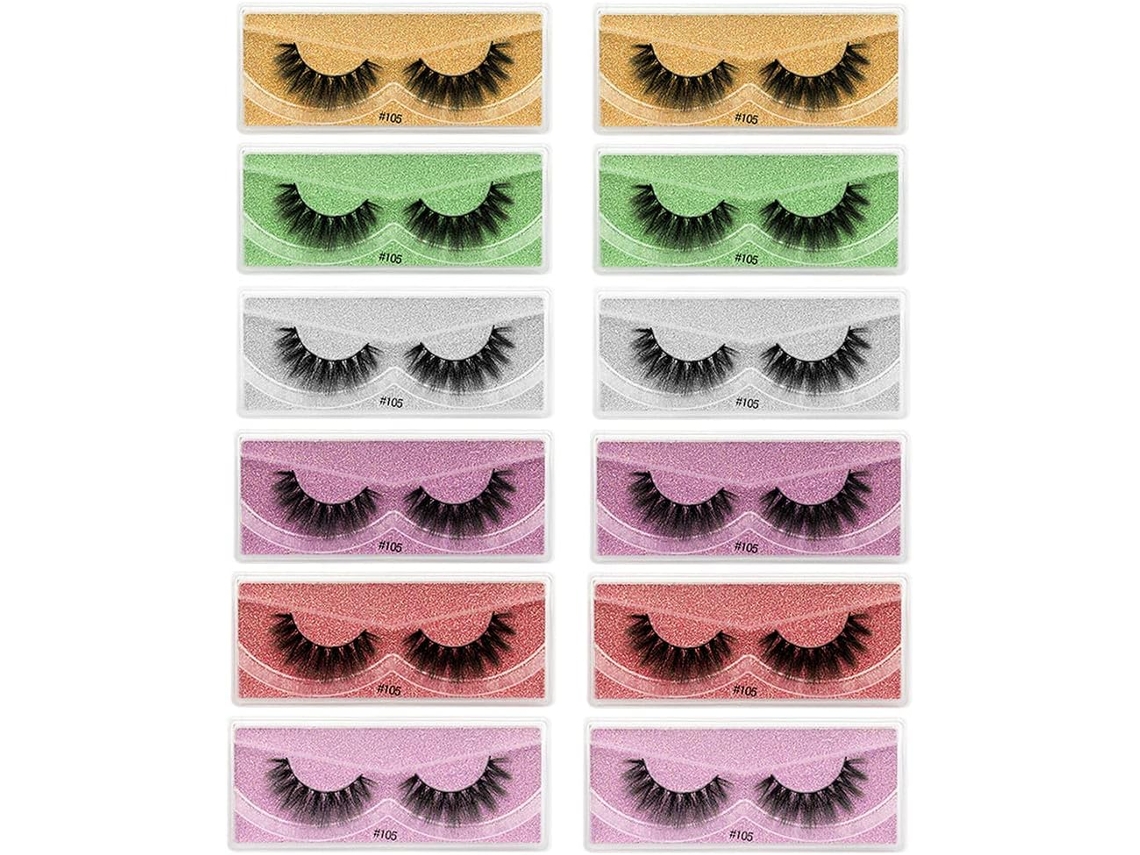 12 Cílios Postiços Coloridos Para Meninas, Naturais E Volumosos, Maquiagem Profissional