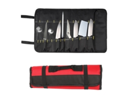 Bolsa multifuncional impermeável de lona para ferramentas, ideal para organizar ferramentas de carpintaria, na cor vermelha.