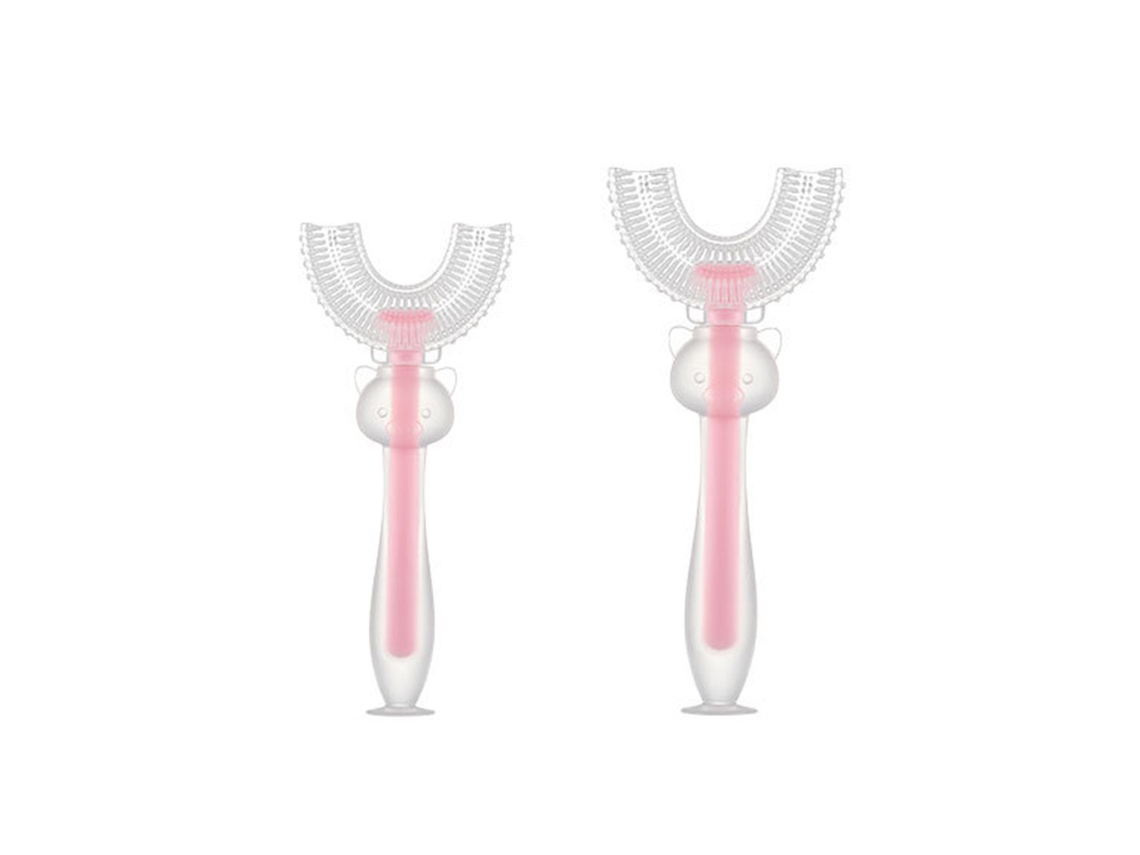 Mali 2 Pcs Escova dentes Infantil em Forma de U 360° Limpeza Bucal para Crianças 2 12 Anos