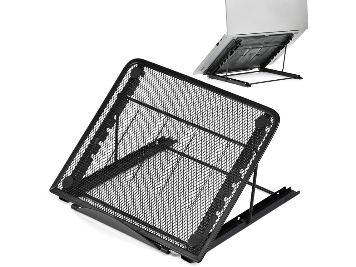 Lurelia Suporte Para Portátil Ajustável, Antiderrapante, Com Ventilação, Em Metal, Compatível Com Ipad, Tablet, Em Preto