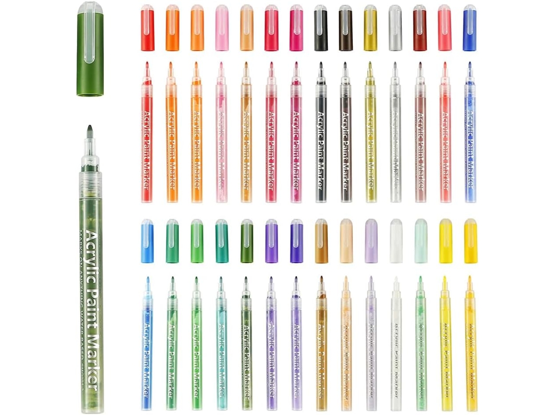 Marcadores De Tinta Acrílica Sinraoee, 28 Marcadores Vibrantes