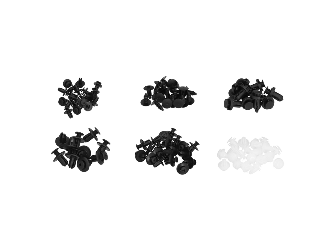 Presilhas para Carro (6 Tipos, 100 Unidades por Pacote, Presilhas de Plástico Resistentes)