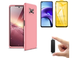 Kit Película Full Cover Xiaomi Redmi Note 9T PHONESHIELD Slim Armor 360º e Suporte Magnético Rosa