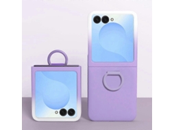 Capa De Celular Samsung Galaxy Z Flip7 Fe Com Suporte Para Anel E Janela Grande, Toque Suave E Em Policarbonato (pc).