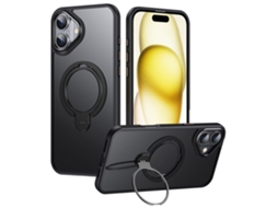 Casa Em Tpu, Com Suporte, Compatível Com Magsafe Para Apple Iphone 16 Plus Preto