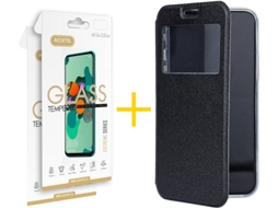 Kit Capa e 2 Películas Apple iPhone 11 Pro Max ACCETEL Gandy Flip (Preto)