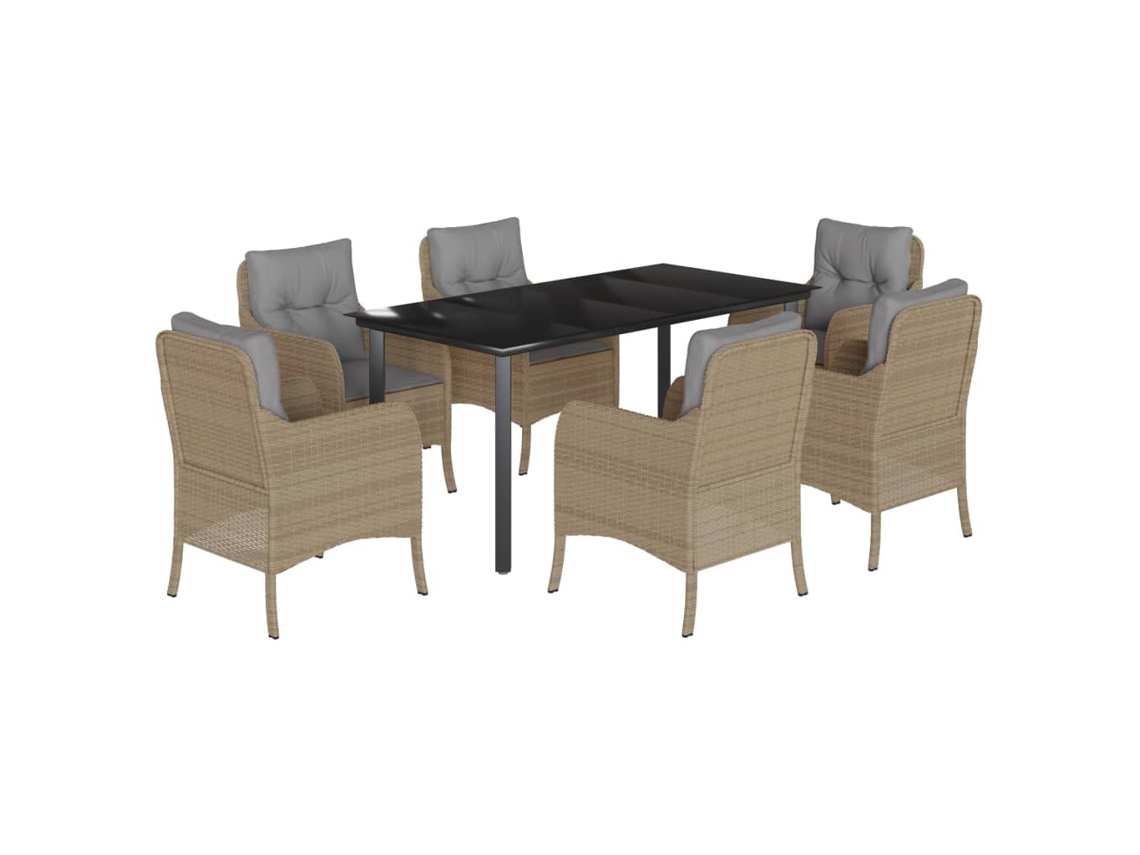 Garden Dining Set, Garden Dining Sets Vidaxl Bege Rattan / Vime (160 Cm Table Length)