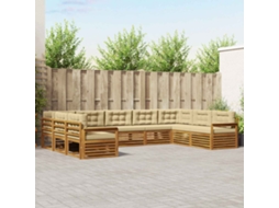 Vidaxl Conjunto De Sofás Para Exterior 9 Pcs Natural E Bege
