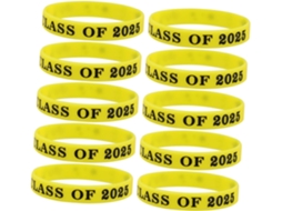 Ganazono Conjunto de 10 Pulseiras Elásticas de Silicone para Festa Formatura, Eventos e Celebrações