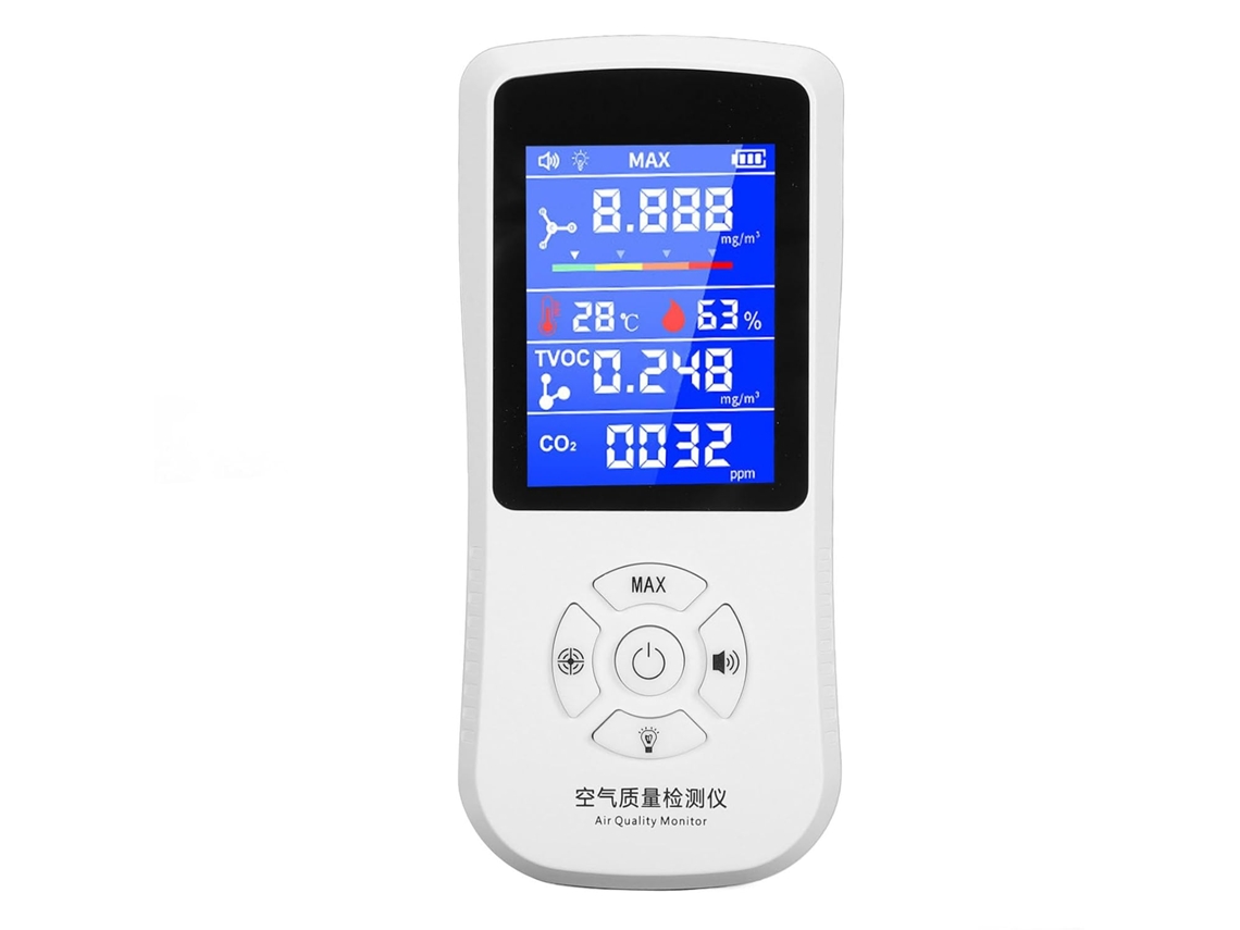 Monitor De Qualidade Do Ar, Material Abs, Detector De Co2 Com Ecrã Lcd