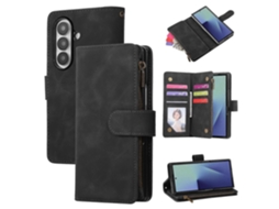 Capa De Couro Tipo Carteira Com Zíper Fosco Multifuncional Para Samsung Galaxy Z Fold7 5g