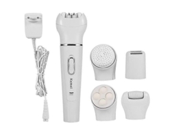 Depilador Facial Elétrico Feminino 5 em 1, Recarregável e Massageador Facial. GOKOCO