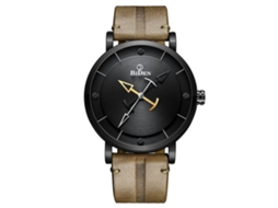 Relógio Masculino de Quartzo com Pulseira de Couro Preta Estilo Esportivo MDUG