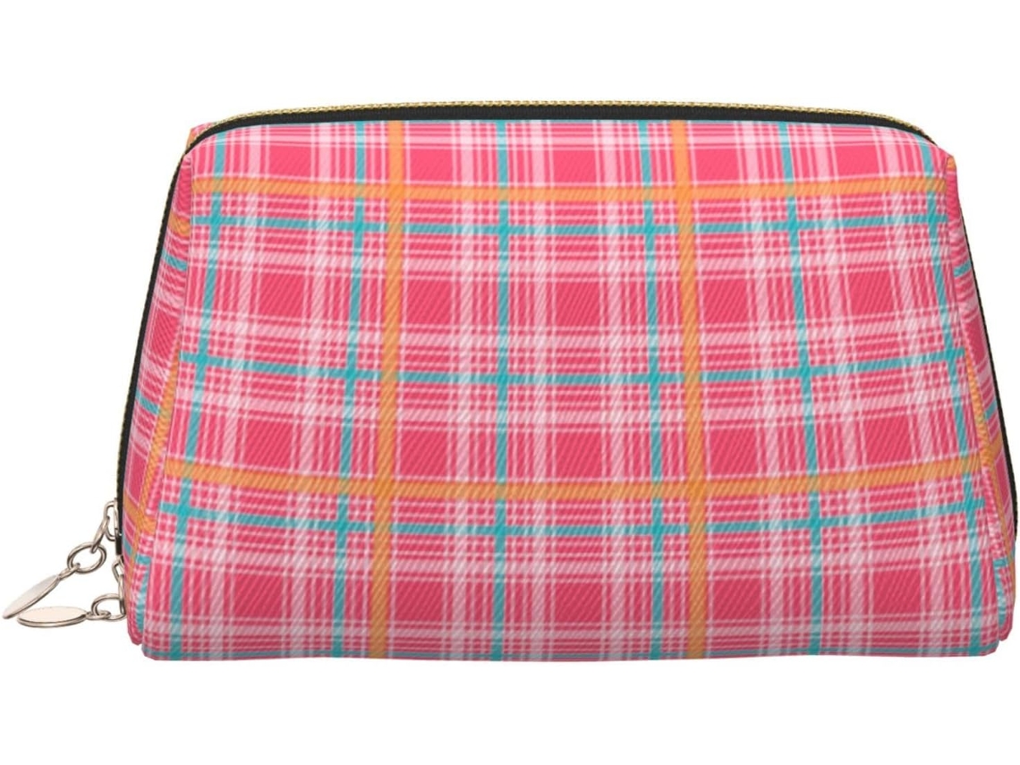 Nécessaire retrô xadrez rosa S/MARCA