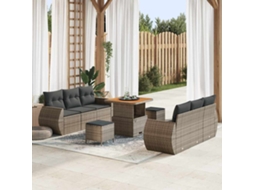 Vidaxl Conjunto De Sofá De Jardim 9 Unid. 6-número De Lugares Cinzeto