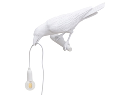 BRILVIBERA Aplique Moderno Italiano Seletti Bird, Iluminação em Resina Preta e Branca