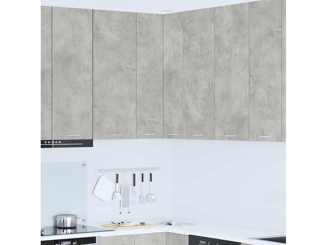 Vidaxl Armário Suspenso Cinza Concreto E Branco 57 X 57 X 100 Cm
