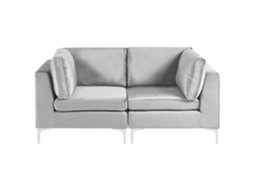 Sofá De 2 Plazas Beliani Evja De Terciopelo Gris 170x85x84
