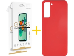 Capa + 2 Películas para Samsung Galaxy S22 Plus 5G SKYHE Vermelho