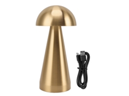 2026 lâmpada de Mesa em Forma de Cogumelo Led Regulável 3 Temperaturas de Cor Sem Fio Recarregável Usb Moderna para Quarto Sala Ouro