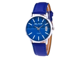 Reloj De Pulsera De Cuarzo Para Estudiantes Jovenes Con Correa De Cuero Azul Real
