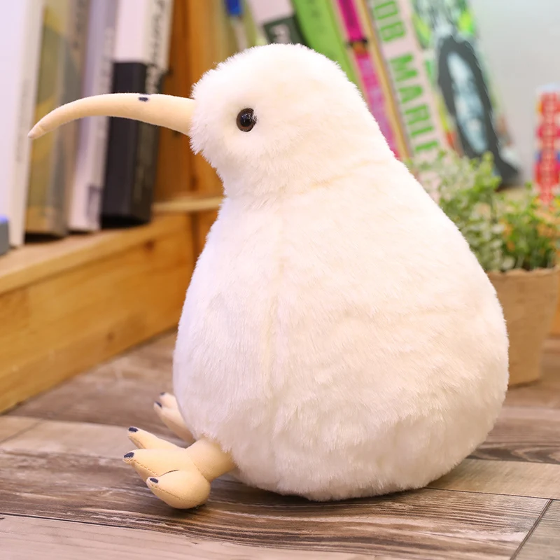 Lindo e Realista Brinquedo de Pelúcia de Kiwi, Boneco de Pelúcia Macio MDUG (branco, 30cm)