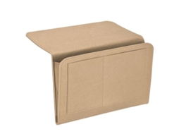 Organizador de cabeceira, suporte sólido para pendurar capas, armazenamento de cama com 5 bolsas, Slowmoose Bege