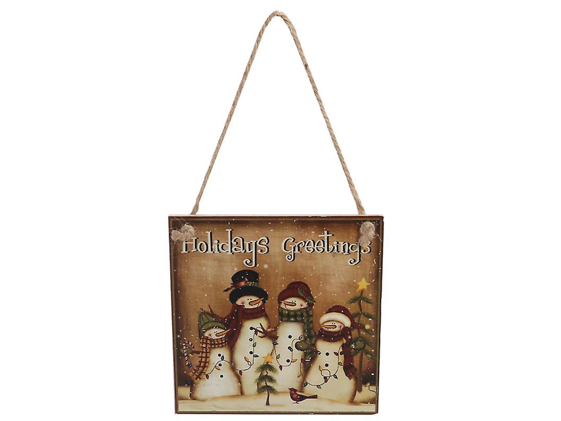 1Pcs Sinal de Madeira de Papai Noel ALLINLESS