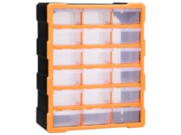 vidaXL Caixa organizadora com 18 gavetas médias 38x16x47 cm