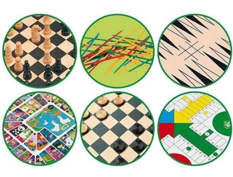 Jogo de Tabuleiro  6 em 1 (Idade Mínima: 6)