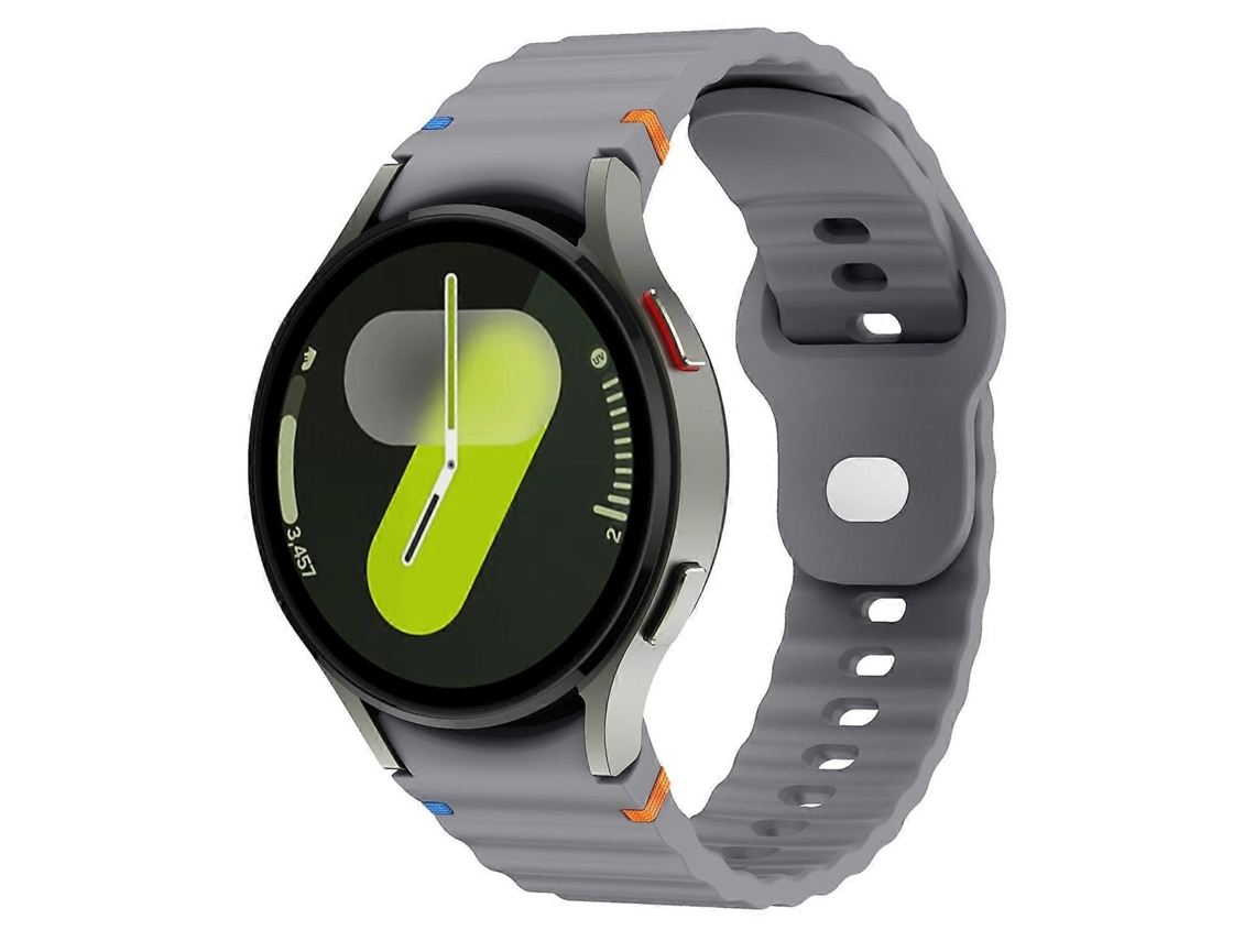 Pulseira De Silicone De 20 Mm Com Costura Ondulada E Fivela Invertida Para Samsung Galaxy Watch 7 (40 Mm/44 Mm).