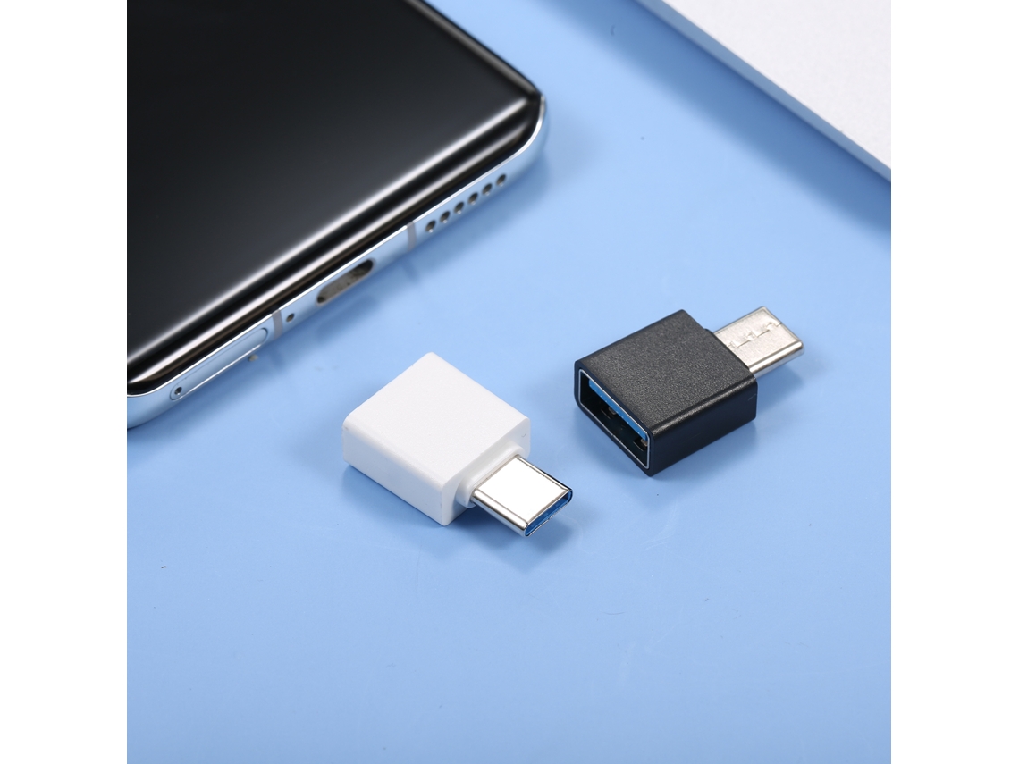 Adaptador Otg Type-c Para Usb2.0 Mini Portátil De Ampla Compatibilidade Branco