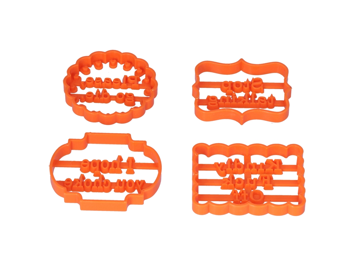 4pcs Biscoitos Moldes Cookie Plástico Diy Moldes De Cozimento Com Frases Para Aniversários Feriados Em Casa