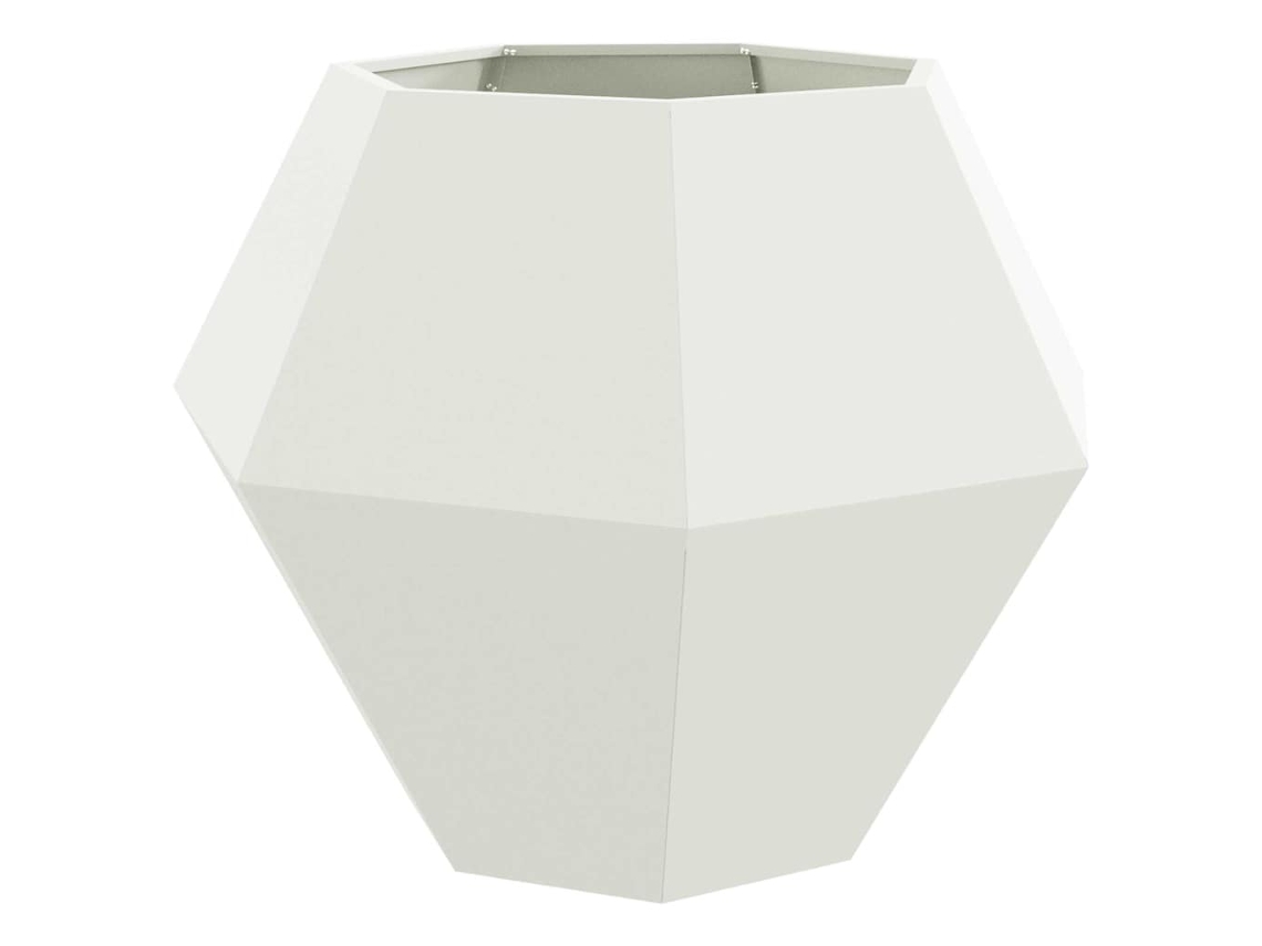 Conjunto 1 Vaso De Exterior Vidaxl Branco Aço (100 X 100 X 80 Cm)