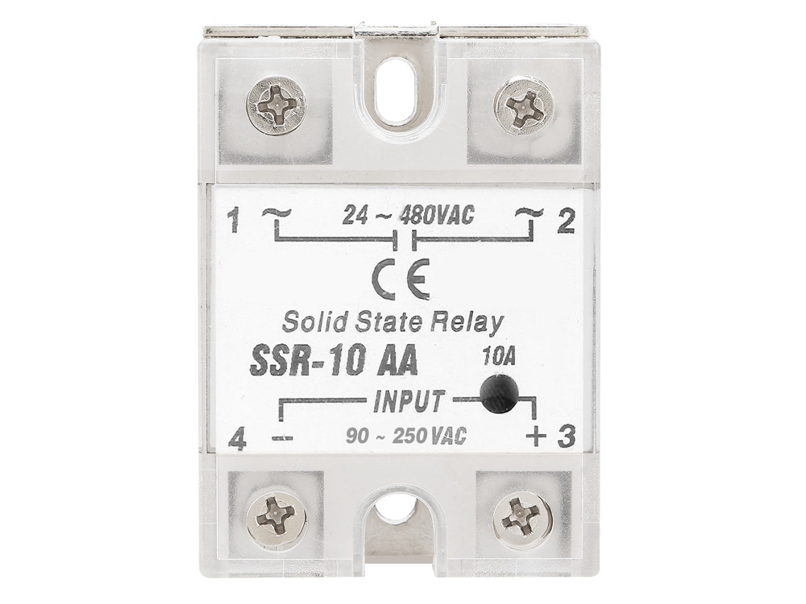 Módulo De Relé De Estado Sólido Ssr Ca-ca Entrada 90-250v Ca Saída 24-480v Ca 10a