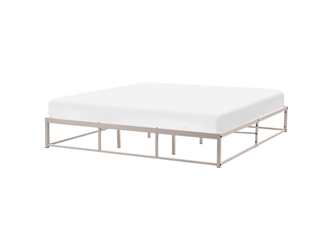 Cama Sin Cabecero Beliani Viry De Hierro Beige 186x206x30