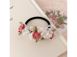 Fasst 2 Peças Scrunchies de Pérolas Elásticos para Cabelo com Flores para Mulheres e Meninas Acessórios de Cabelo