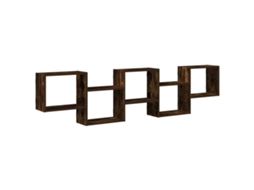 Wall Cube Shelf, Wall Cube Shelves Vidaxl Marrom Madeira Processada (n/a)