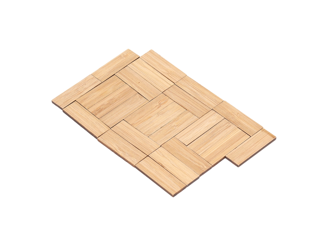 Primerox 24pcs Tabuleiro de Chão de Bambu para Casinha de Bonecas 1:12 Miniatura Decorativa