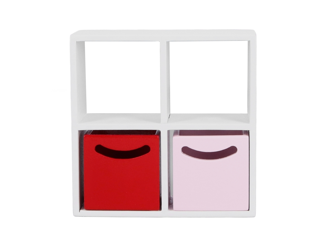 Móveis para Casa de Bonecas Ats 1:12 Miniatura com 4 Prateleiras e 2 Gavetas Pequenas - Acessórios Modernos para Interiores