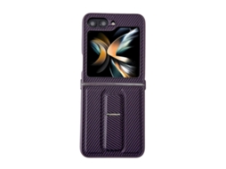 Capa De Celular Dobrável De Couro Com Fibra De Carbono E Suporte