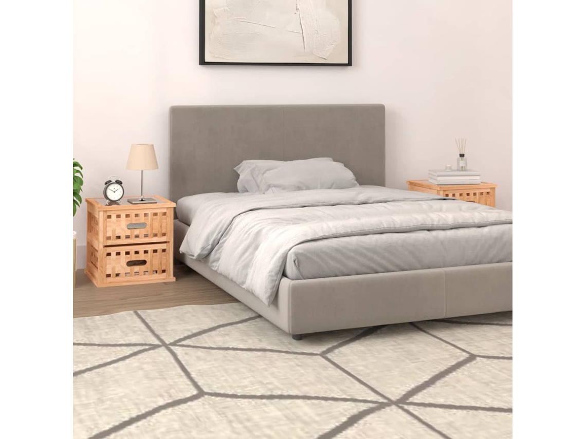 Vidaxl Mesas De Cabeceira 2 Pcs 34x34x34 Cm Madeira De Nogueira Maciça