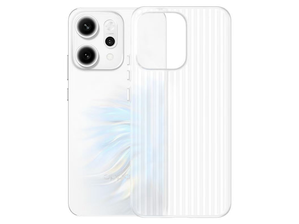 Capa Para Celular Com Botões De Metalbranco Fosco - Oppo Reno 13