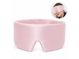 Máscara de Dormir com Bloqueio de Luz 360°, Grossa e Ampla, Olhos Ajustável em Seda Artificial, Rosa e Preta AQUAFORGE