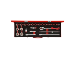Conjunto de soquetes 1/2 10 GEDORE VERMELHO R69004024 32 mm, 24 peças (3300006)