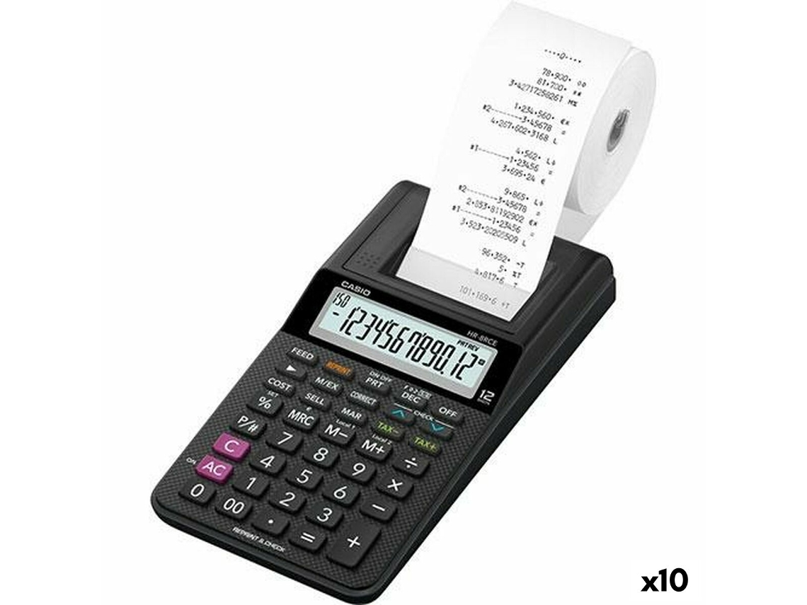 Calculadora Impressora Casio Hr 8rce (preto)