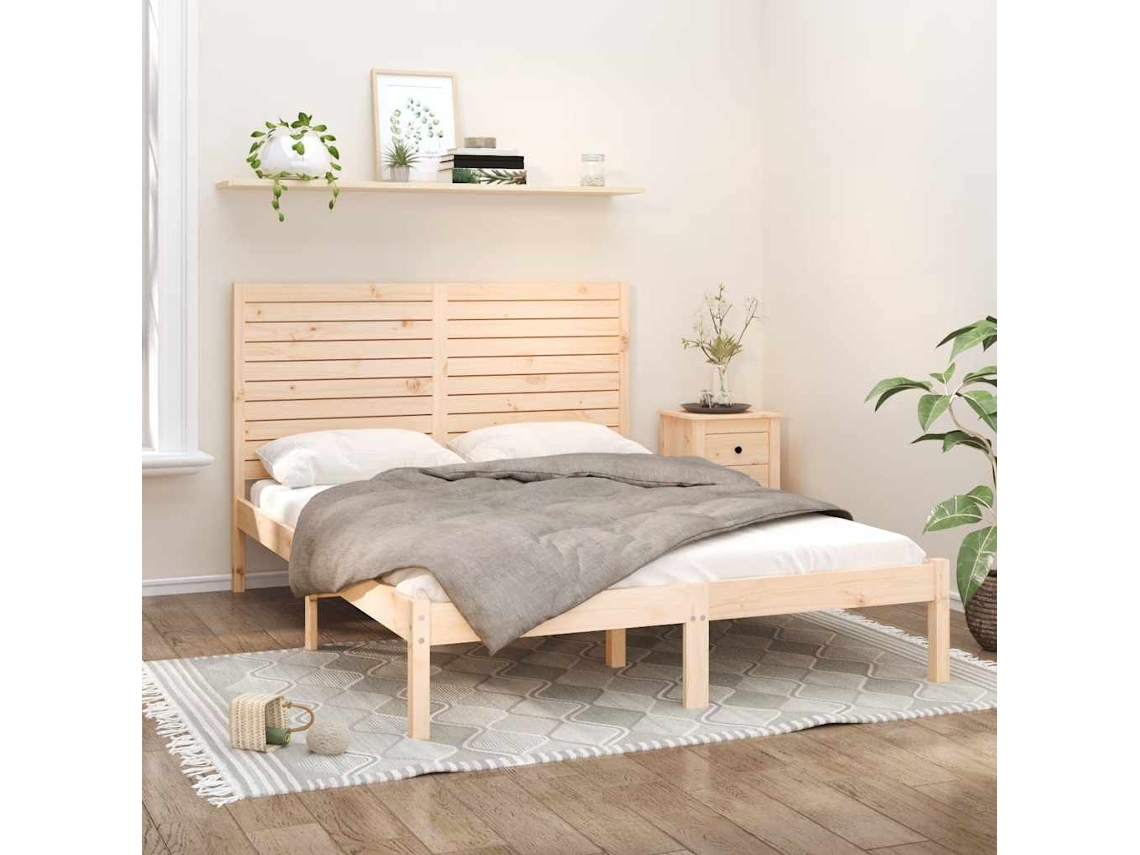 Vidaxl Estrutura De Cama 120x200 Cm Madeira Maciça