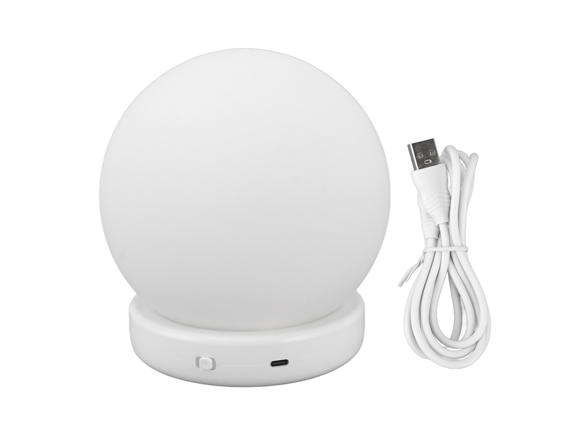 Mini Luminária Noturna Rgb para Quarto, Luminária de Mesa com Bola Rgb Que Muda de Cor Dinâmica CHABERLU