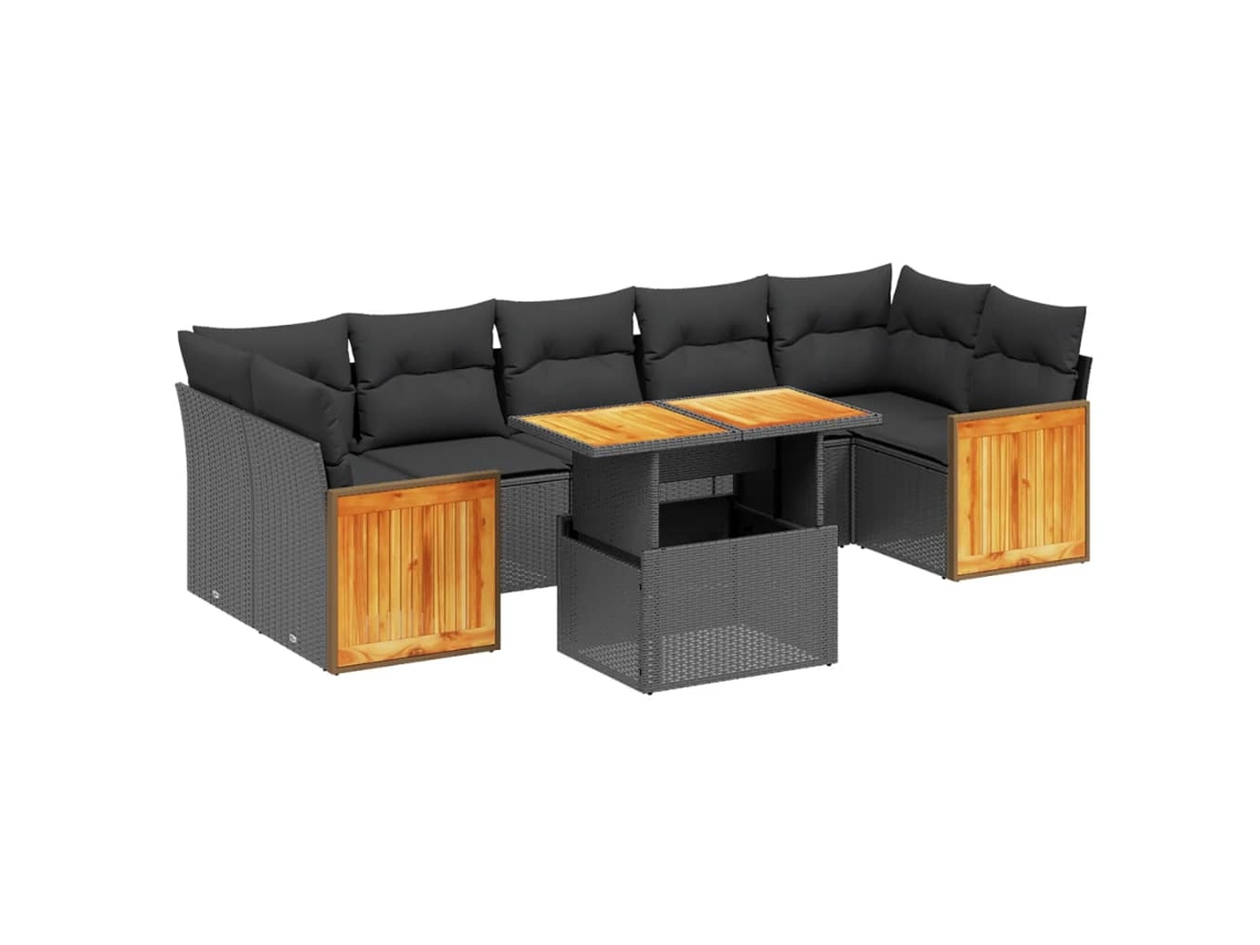 Garden Sofa Set, Garden Sofa Sets Vidaxl Preto Rattan / Vime (n/a)